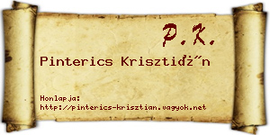 Pinterics Krisztián névjegykártya